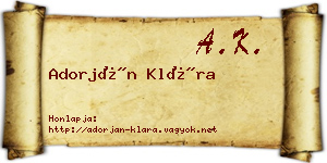 Adorján Klára névjegykártya