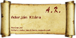 Adorján Klára névjegykártya